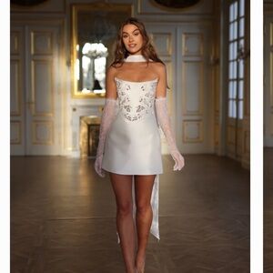 Elegant White Embellished Dress